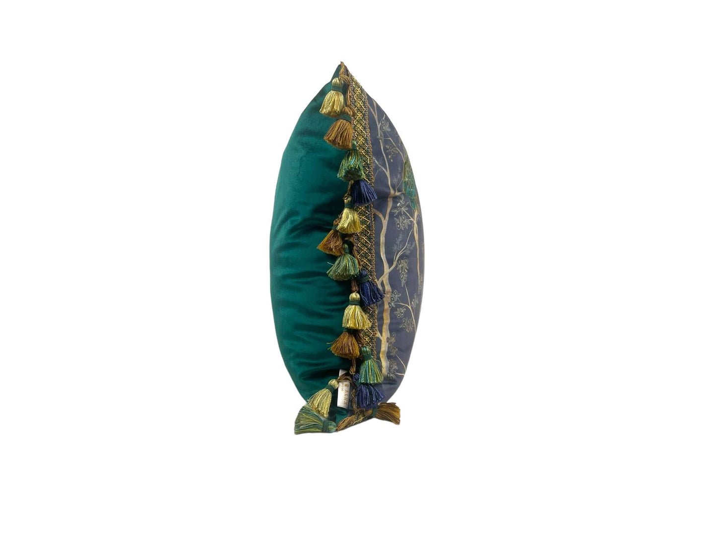 Reversible Peacock Velvet Pillow Cover Made to Order | Gray