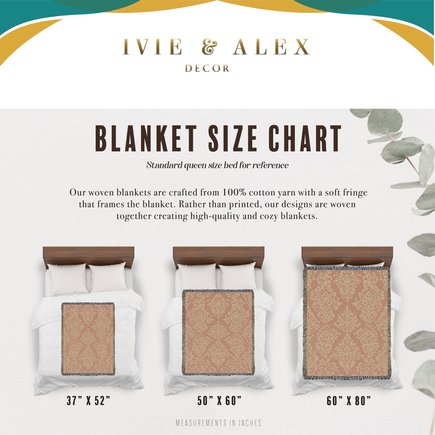 Pink and Beige Damask Woven Blanket