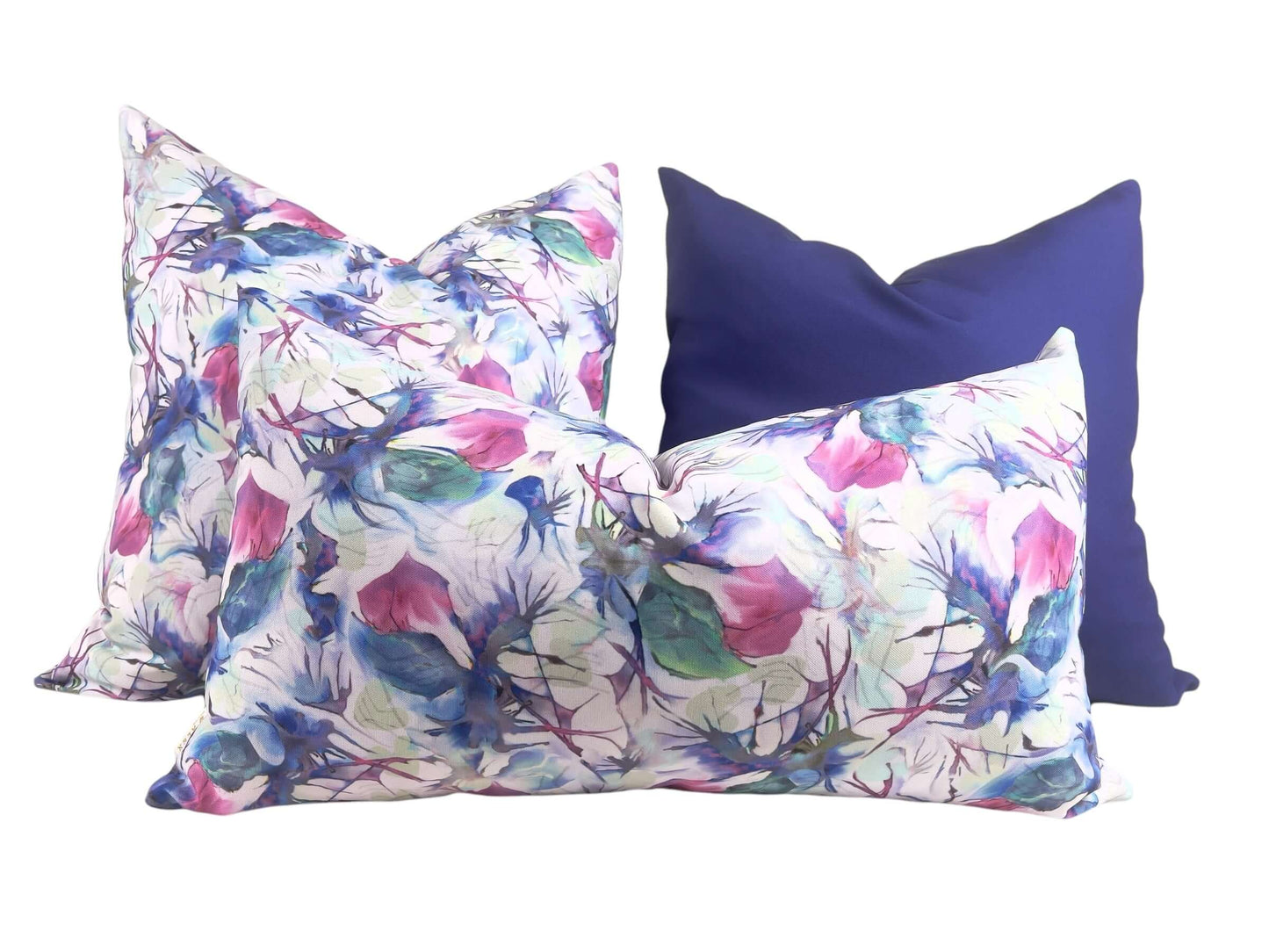 Pink and Purple Floral Eco-Friendly Indoor/Outdoor Pillow Cover | Recycled Polyester