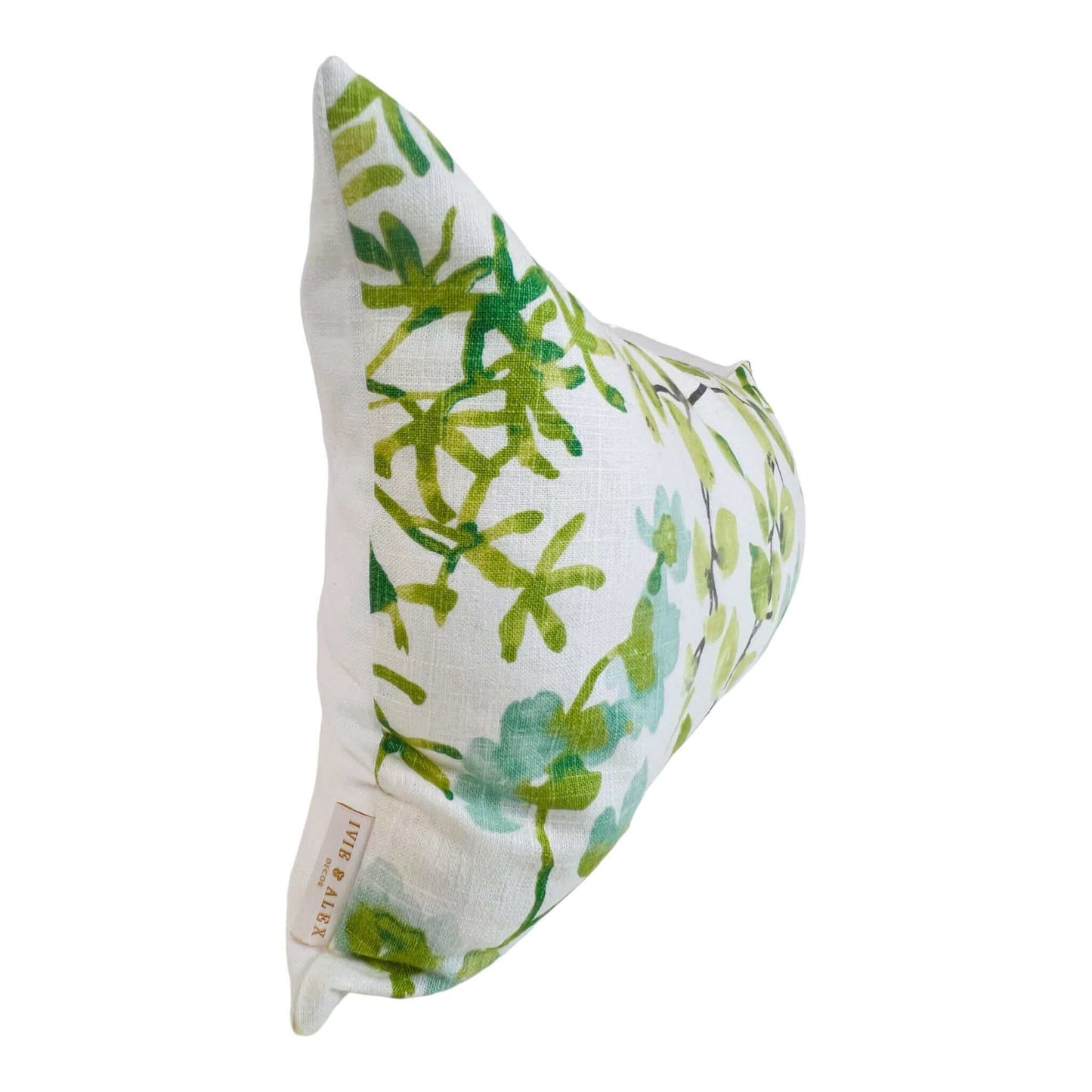Close up side view of the Braemore Gazebo Floral Lumbar Pillow Cover in Citrus
