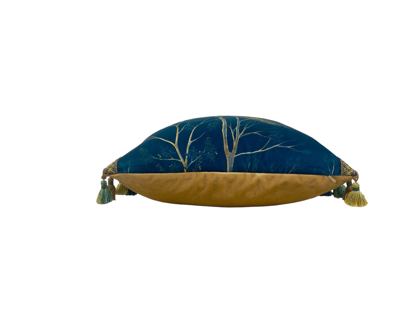 Reversible Peacock Velvet Pillow Cover Made to Order | Gray