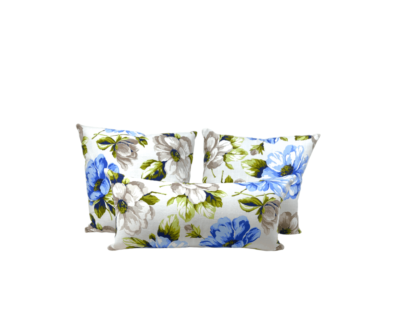 Camellia Floral Cotton Lumbar Pillow Cover against a white background