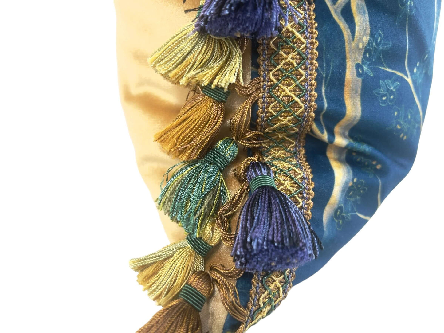 Reversible Peacock Velvet Pillow Cover Made to Order | Gray