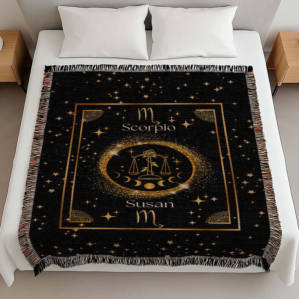 Zodiac Sign Woven Blanket | Scorpio