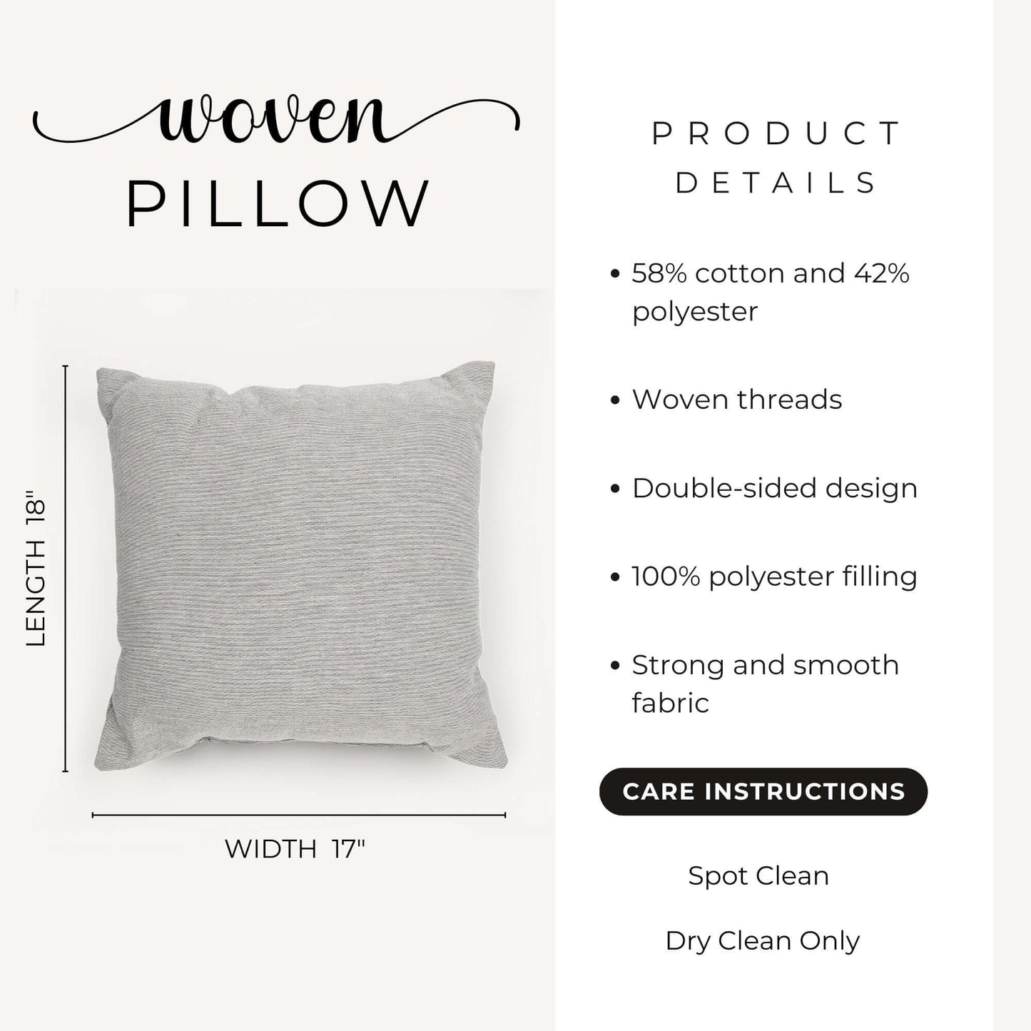 Product features for Tiger Woven Pillow: Exotic Jungle Accent Piece on a white background