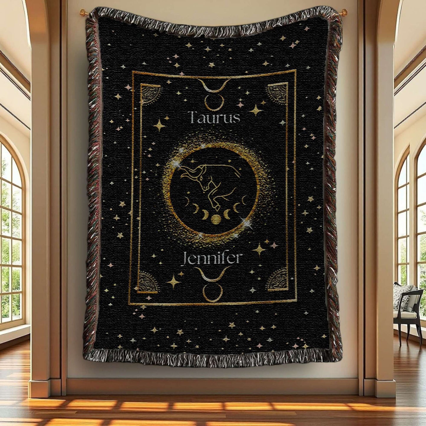 Zodiac Sign Woven Blanket | Taurus