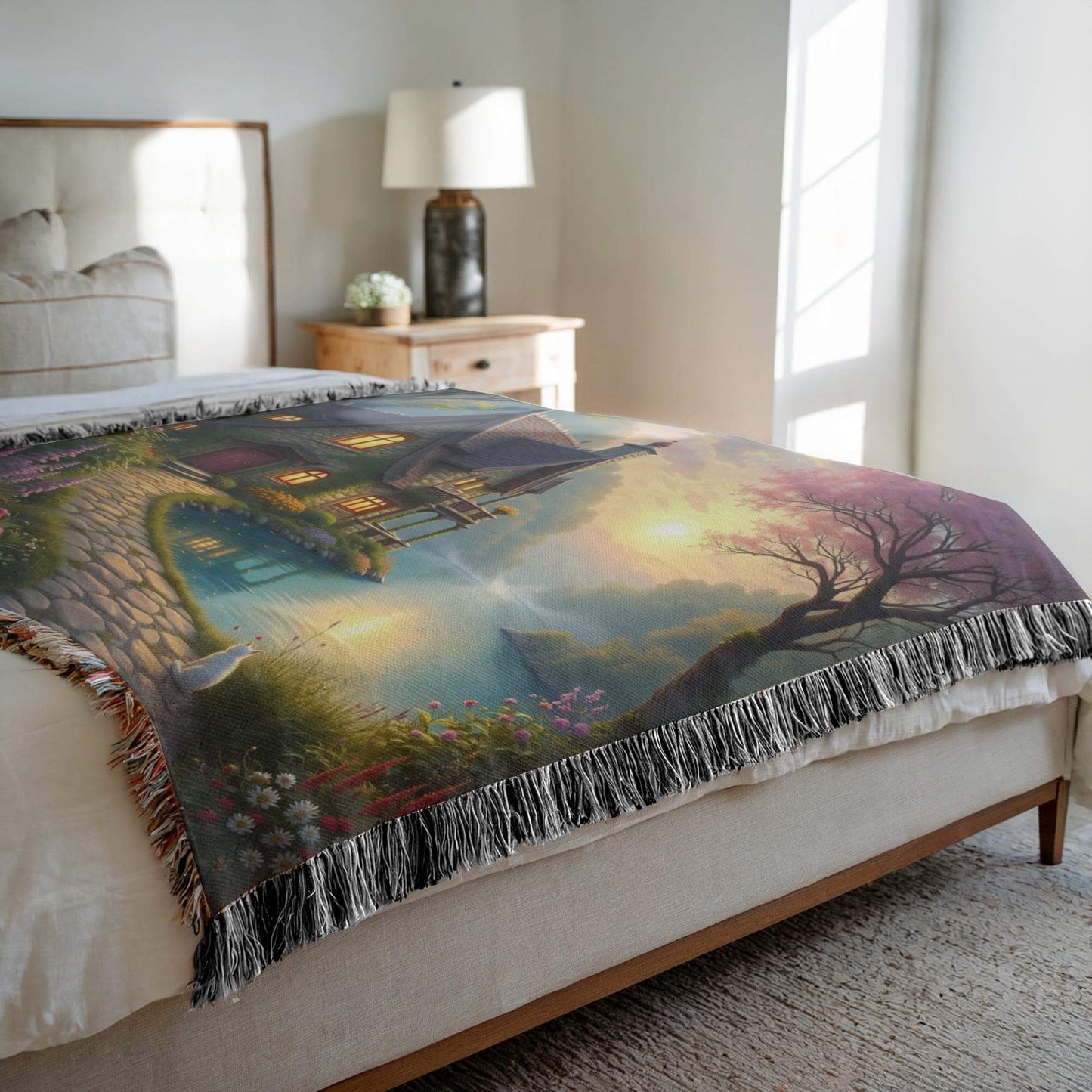 Secret Cottage Fringed Woven Blanket