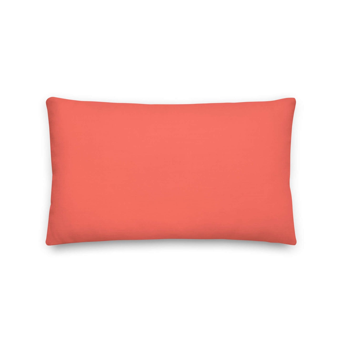 Solid Coral Pillow Cover with Insert against a white background