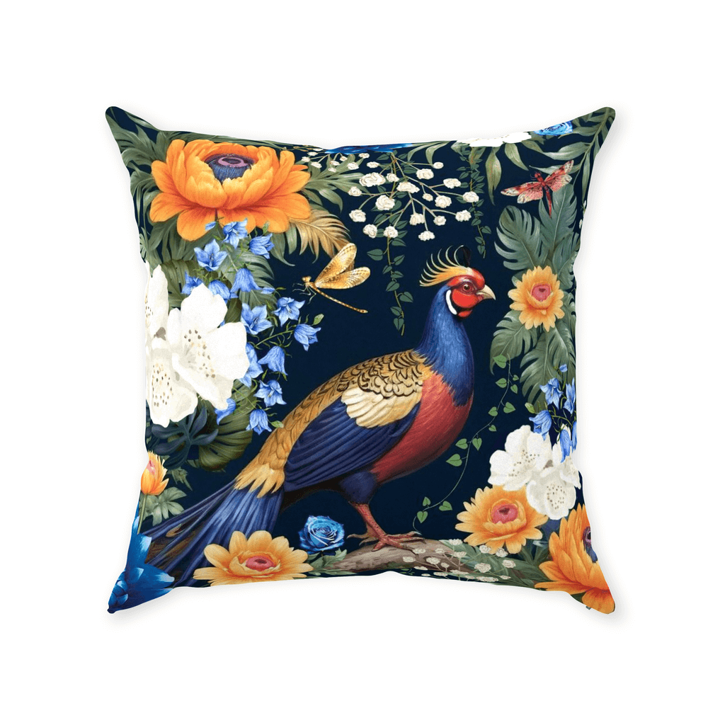 Golden Pheasant Faux Suede Pillow Cover with Insert