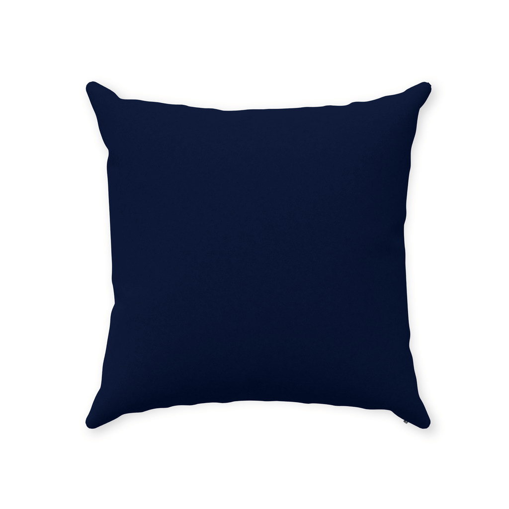 Navy blue backside of the Golden Pheasant Faux Suede Pillow Cover with Insert against a white background.