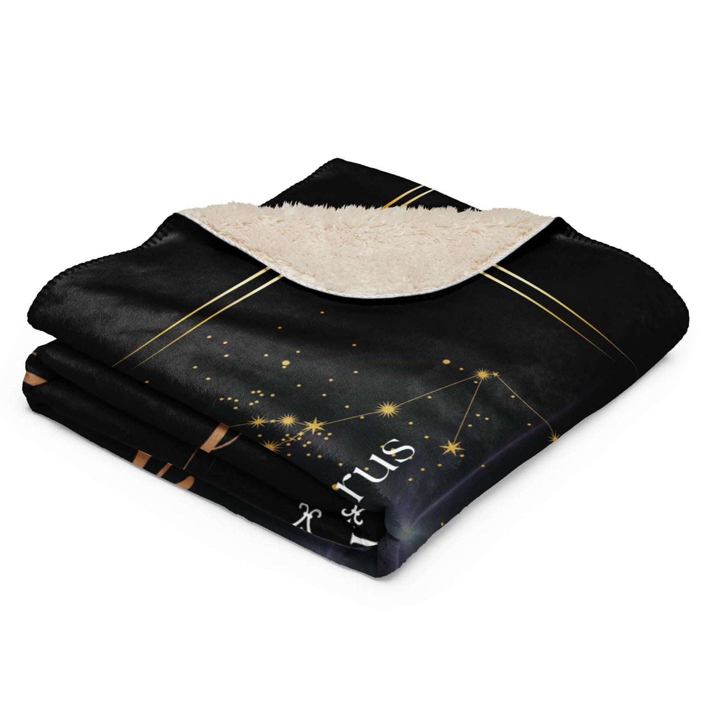 Personalized Taurus Zodiac Sign Sherpa Blanket