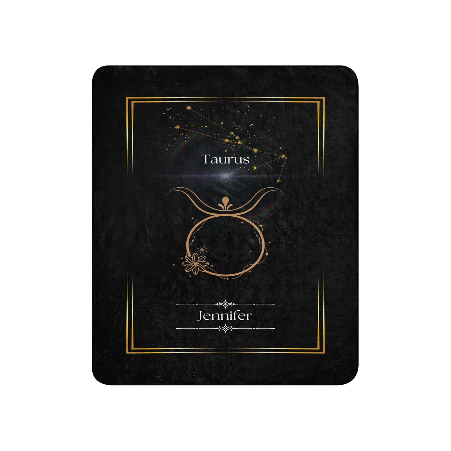 Personalized Taurus Zodiac Sign Sherpa Blanket