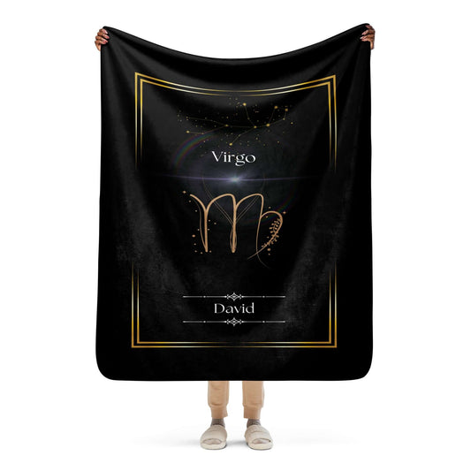 Personalized Virgo Zodiac Sign Sherpa Blanket