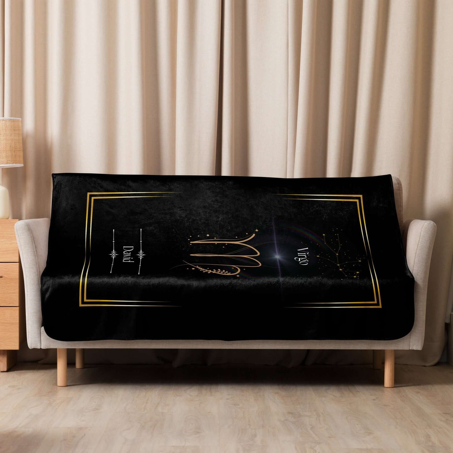 Personalized Virgo Zodiac Sign Sherpa Blanket