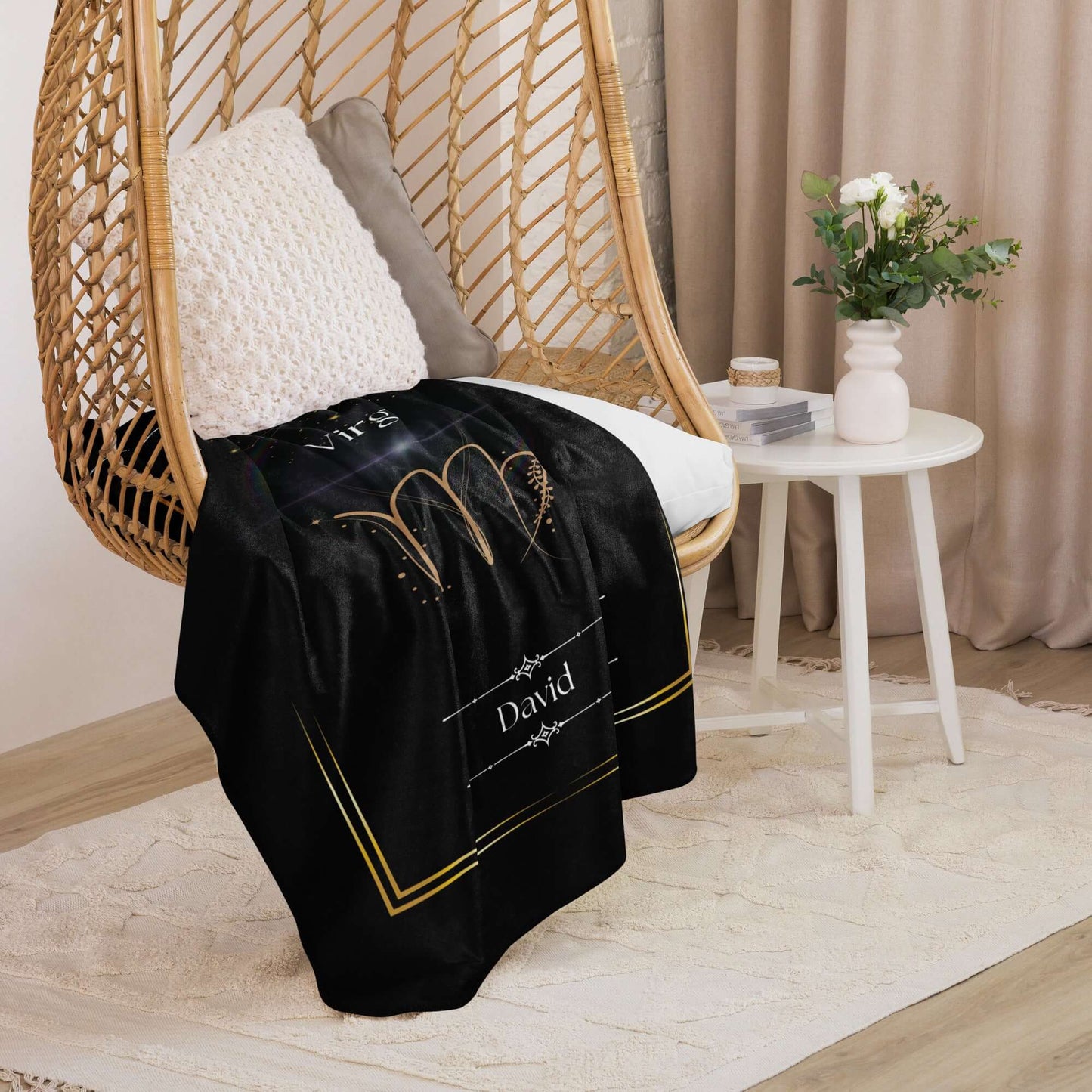 Personalized Virgo Zodiac Sign Sherpa Blanket