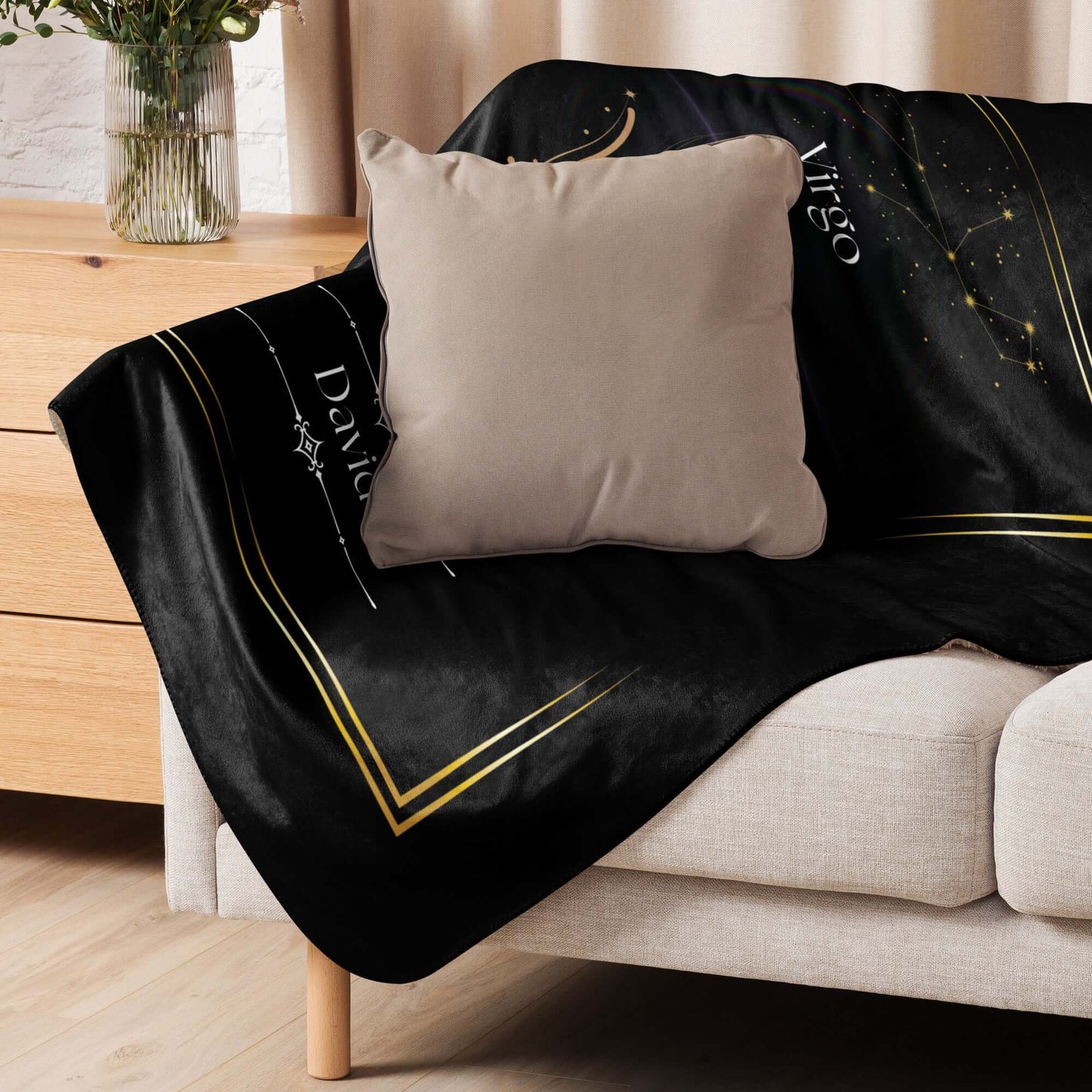 Personalized Virgo Zodiac Sign Sherpa Blanket