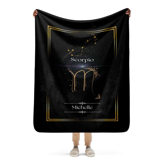 Personalized Scorpio Zodiac Sign Sherpa Blanket