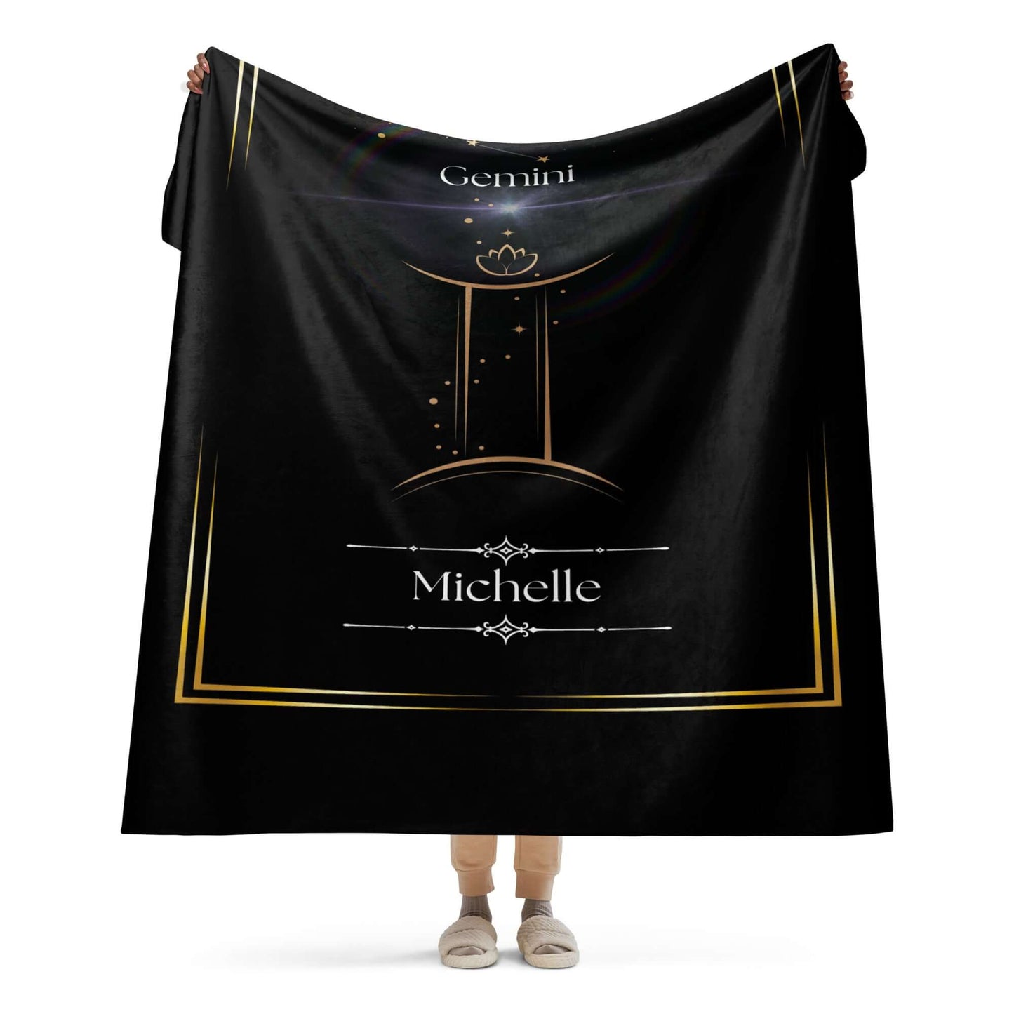 Personalized Gemini Zodiac Sign Sherpa Blanket