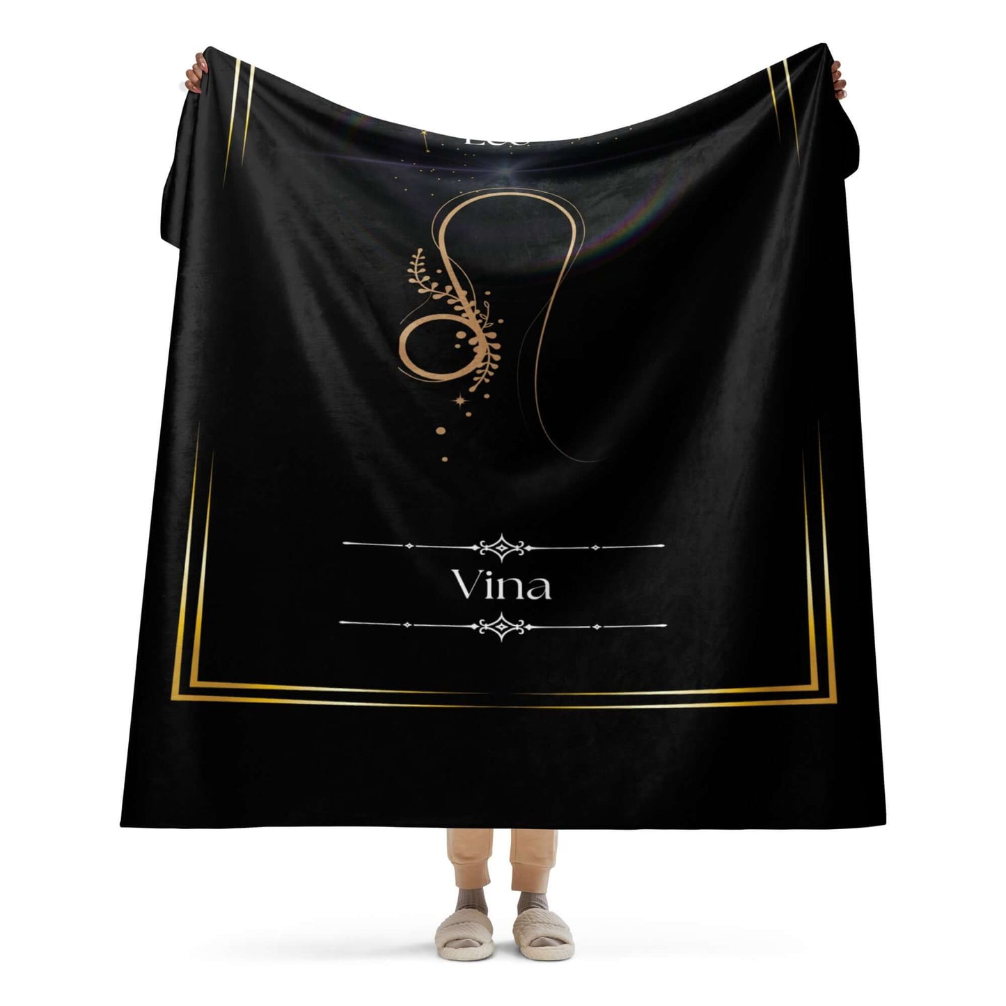 Personalized Leo Zodiac Sign Sherpa Blanket