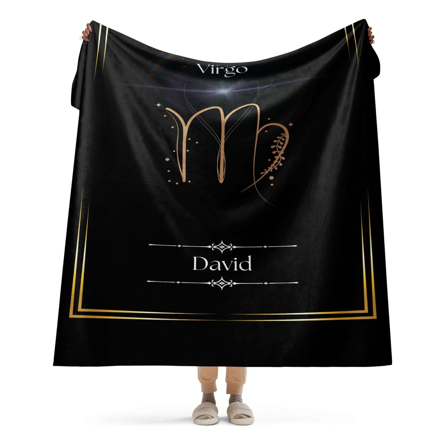 Personalized Virgo Zodiac Sign Sherpa Blanket