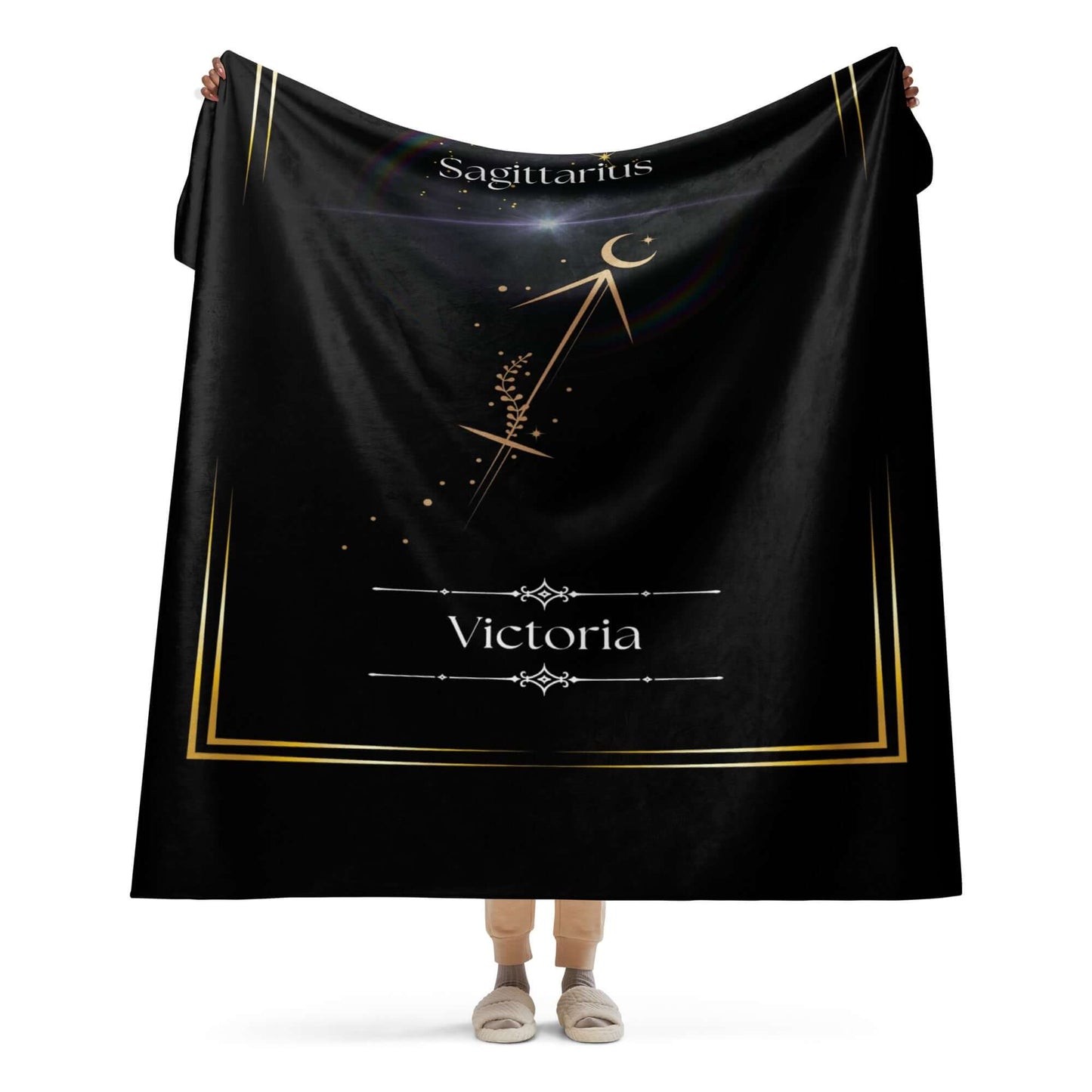 Personalized Sagittarius Zodiac Sign Sherpa Blanket