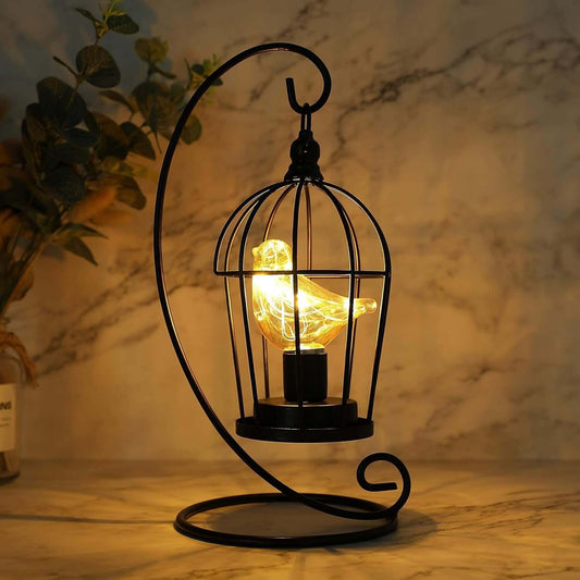 Hanging Birdcage Lamp with Fairy Lights