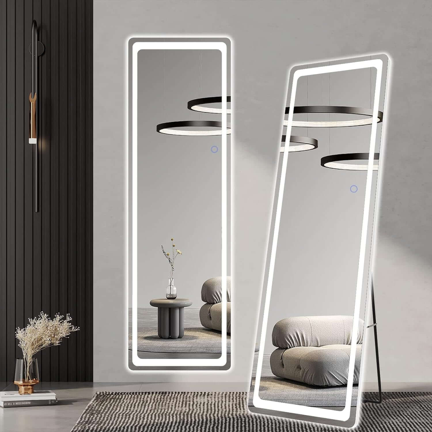 Full Length LED Mirror with Dimmers