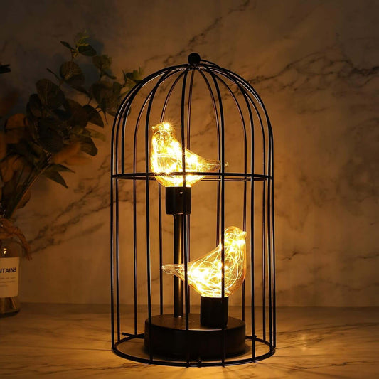 Decorative Birdcage Lamp with Fairy Lights - Ivie & Alex Decor