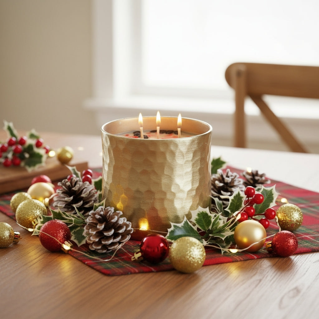 Gold Jumbo Soy Candle in Peppermint Mocha