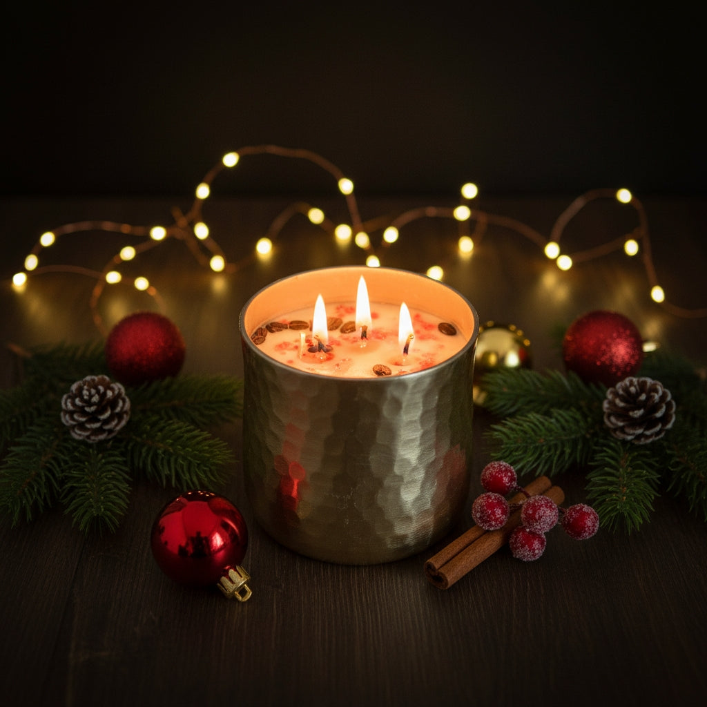 Gold Jumbo Soy Candle in Peppermint Mocha