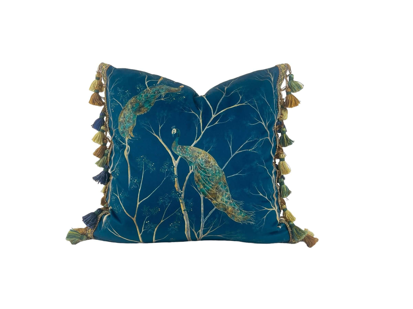 Reversible Peacock Velvet Pillow Cover  Made to Order | Gray
