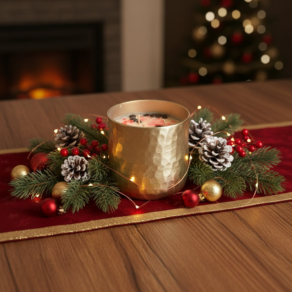 Gold Jumbo Soy Candle in Peppermint Mocha