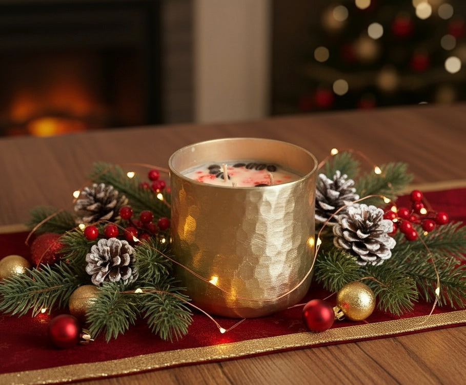 Gold Jumbo Soy Candle in Peppermint Mocha