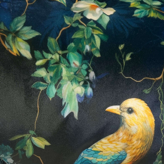 Black Floral Velvet Fabric Swatch
